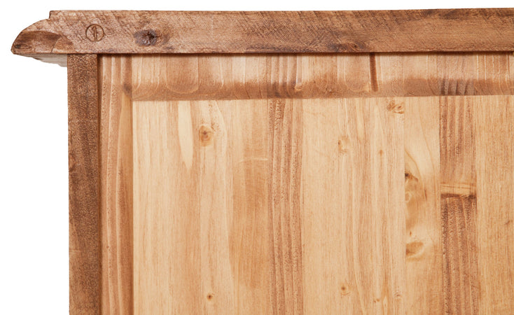 Biscottini Cassettiera Country in legno massello di tiglio finitura naturale L170xPR40xH100 cm. Made in Italy