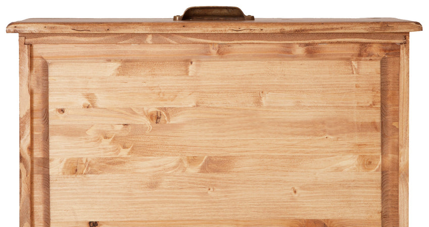 Biscottini Cassettiera Country in legno massello di tiglio finitura naturale L170xPR40xH100 cm. Made in Italy