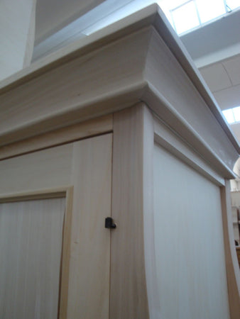 MOBILI 2G -  ARMADIO IN LEGNO SAGOMATO 2 PORTE GREZZO  L.127 P.64 H.212 (487)