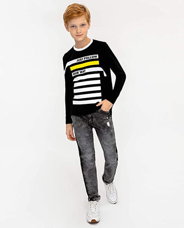 Gulliver Maglia a Manica Lunga Bambino Nero Cotone