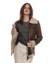 Matilde - Giacca Donna Marrone Vintage in vero montone Shearling