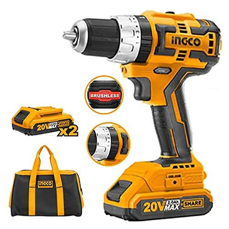 Trapano avvitatore brusheless 2 batt inccidli20608