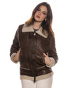 Matilde - Giacca Donna Marrone Vintage in vero montone Shearling