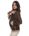 Matilde - Giacca Donna Marrone Vintage in vero montone Shearling