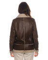 Matilde - Giacca Donna Marrone Vintage in vero montone Shearling