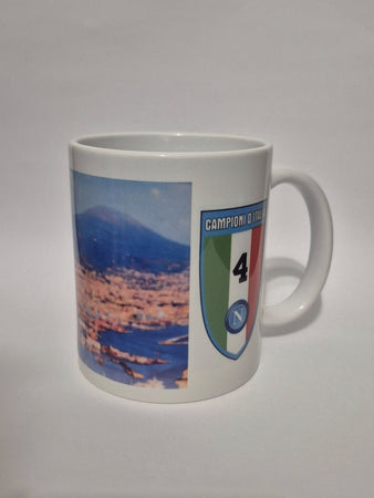 TAZZA NAPOLI 4 SCUDETTO PERSONALIZZATA LA MANO DE DIOS MARADONA FORZA NAPOLI CAMPIONI DI ITALIA