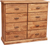 Biscottini Cassettiera Country in legno massello di tiglio finitura naturale L116xPR41xH100 cm. Made in Italy