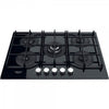 Piano cottura Gas larghezza 73 cm Finitura Vetro Nero - 5 Fuochi - Griglie Ghisa HAGS72F/BK