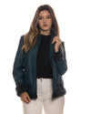 Matilde - Giacca Donna Blu in vera pelle e montone Shearling