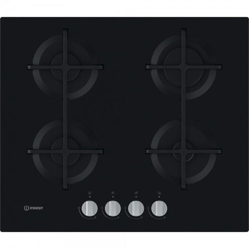Indesit ING 61T/BK Piano cottura a gas cm. 59 - vetro nero