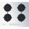 Piano cottura Gas larghezza 60 cm Finitura Vetro colore BIANCO - 4 Fuochi - Griglie Ghisa - F159014