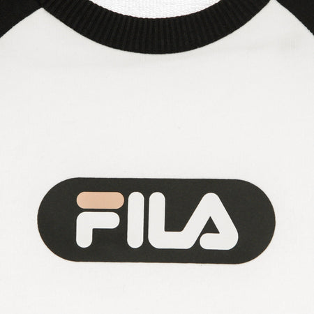 FILA Felpa Leggera Girocollo Corta Donna Bane Blocked Cropped Crew Sweat Black/bright White/coral Cloud/dazzling Blue da donna