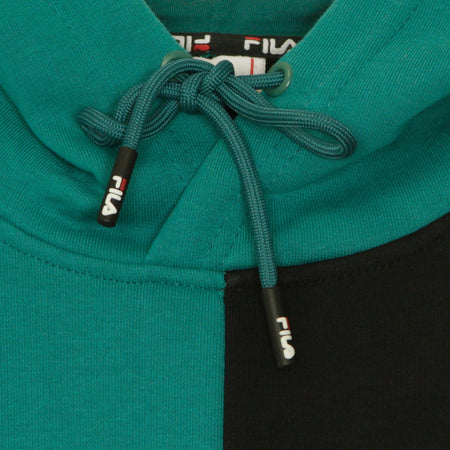 FILA Felpa Leggera Cappuccio Uomo Bairn Blocked Hoody Black/teal Green/bright White/cerise da uomo
