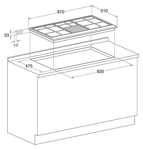 Piano cottura a gas da incasso Hotpoint Ariston PHN 960MST (AN) R/HA