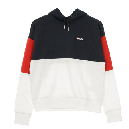 FILA Felpa Leggera Cappuccio Donna Sanja Cropped Hoody Black Iris/bright White/true Red da donna