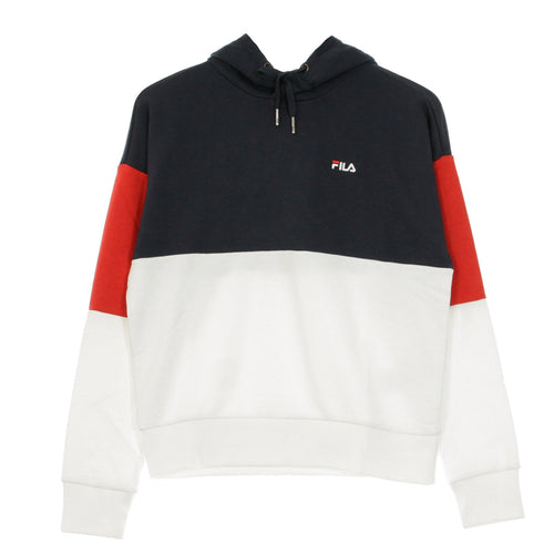 FILA Felpa Leggera Cappuccio Donna Sanja Cropped Hoody Black Iris/bright White/true Red da donna