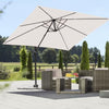 Ombrellone Giardino Decentrato 3x3 MT Alluminio Inclinabile Girevole Ecrù
