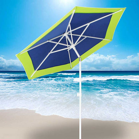 Ombrellone Mare Spiaggia Giardino Acciaio Grande 210cm con Custodia Bicolore