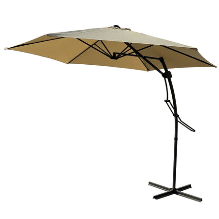 Ombrellone da Giardino Sistema Apri&amp;Chiudi Decentrato 3 mt Impermeabile Beige Airvent