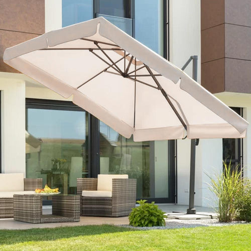 Ombrellone Giardino Decentrato 3x4 con Palo in Alluminio Inclinabile e Girevole Ecru