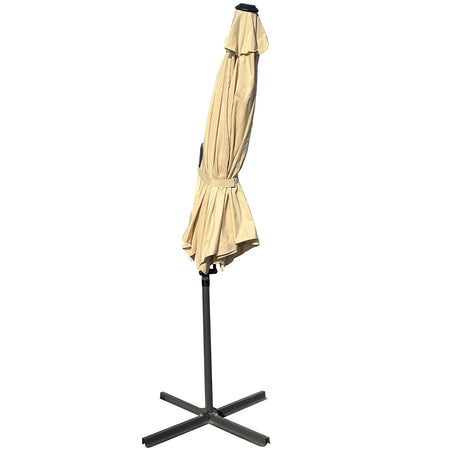 Ombrellone da Giardino Sistema Apri&amp;Chiudi Decentrato 3 mt Impermeabile Beige Airvent