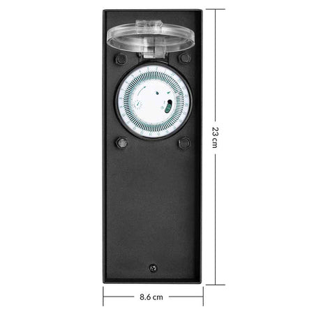 Colonna Elettrica Giardino Palo 2Prese Impermeabili Timer Protezione Bambini Nero