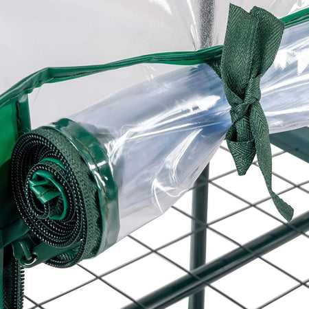 Serra da Giardino in Metallo e PVC 49x69 H 160cm Verde 4 Ripiani Trasparente