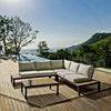 Salottino angolare da giardino Kubik in alluminio antiruggine e polywood per giardino e veranda