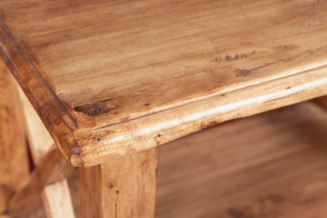 Biscottini Comodino Country in legno massello di tiglio finitura naturale L56xPR36xH66 cm. Made in Italy