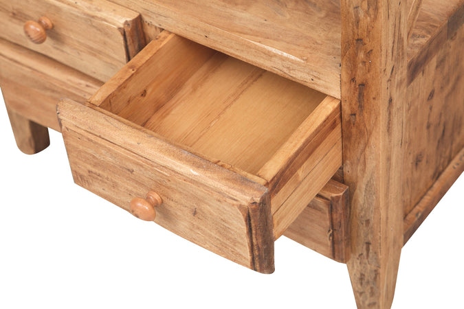 Biscottini Comodino Country Biscottini legno tiglio naturale 56x36x66 robusto Made Italy