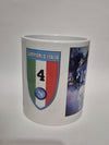 TAZZA NAPOLI 4 SCUDETTO PERSONALIZZATA LA MANO DE DIOS MARADONA FORZA NAPOLI CAMPIONI DI ITALIA