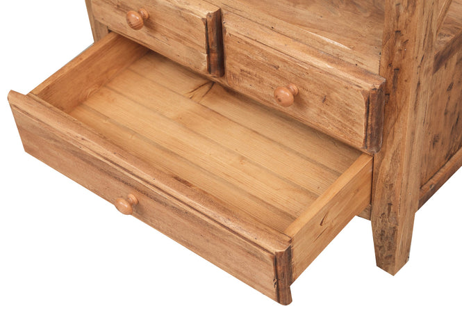 Biscottini Comodino Country Biscottini legno tiglio naturale 56x36x66 robusto Made Italy