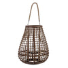 Lanterna con manico da esterno nero in bamboo decorazione per giardino