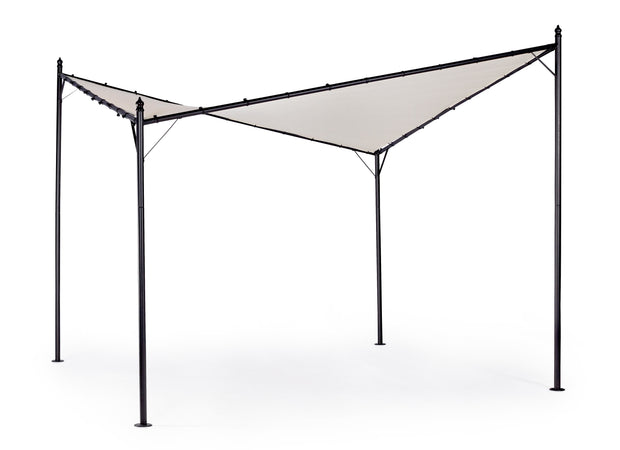 Gazebo vela Gerba 3,5 x 3,5 tortora in acciaio da giardino esterno