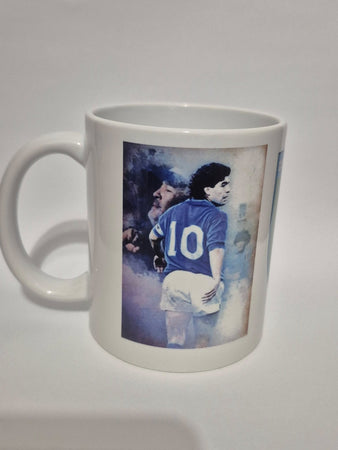TAZZA NAPOLI 4 SCUDETTO PERSONALIZZATA LA MANO DE DIOS MARADONA FORZA NAPOLI CAMPIONI DI ITALIA