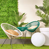 Salottino moderno Parker con poltrone e tavolino in corda sintetica per giardino e veranda