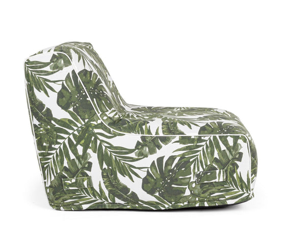 Sedia pouf con tessuto in spun poliestere con cerniera a scomparsa