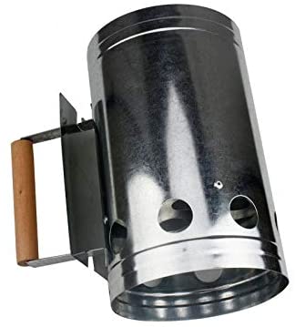 Accendi carboni e bricchetti per barbecue ravviva fiamma inox con manico di protezione