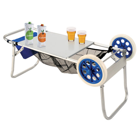 Carrello con tavolo trolley in alluminio per campeggio viaggio o spiaggia