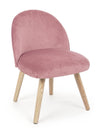 Poltrona Adeline in velluto rosa anticato h 76 cm arredamento salotto moderno