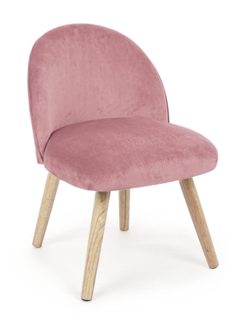 Poltrona "Adeline" in velluto rosa anticato h 76 cm arredamento salotto moderno