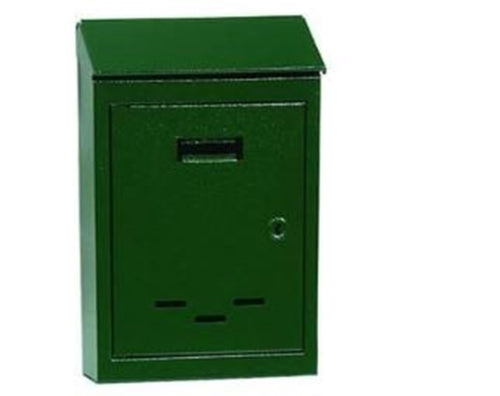 CASSETTA PER LA POSTA IN METALLLO VERDE -1 CHIAVE n°3 cm.30x6x20h. FERR 29537