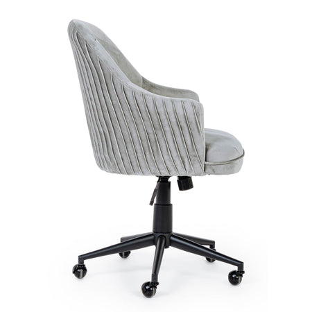 Sedia da ufficio in velluto con ruote "Kate" per scrivania elegante e moderna