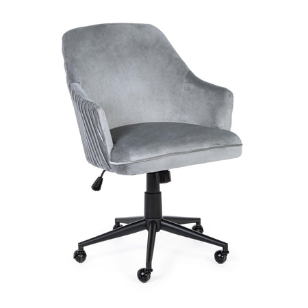 Sedia da ufficio in velluto con ruote "Kate" per scrivania elegante e moderna