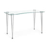 Scrivania Rondò da ufficio e cameretta con piano in vetro temperato da 120 cm
