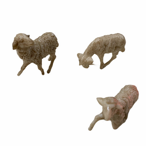Pecorelle in resina statuine per presepe in resina h 4 cm 24 pezzi