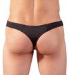 Tanga Aperto con Effetto Special Nero Elasticizzato