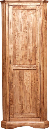Biscottini Angoliera Country in legno massello di tiglio finitura naturale L50xPR50xH184 cm. Made in Italy