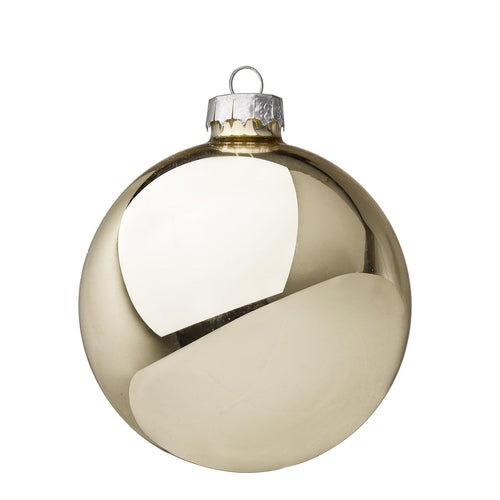 Palline in vetro Champagne Lucido tinta unita per albero di Natale moderno