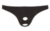 Tanga Aperto con Effetto Special Nero Elasticizzato